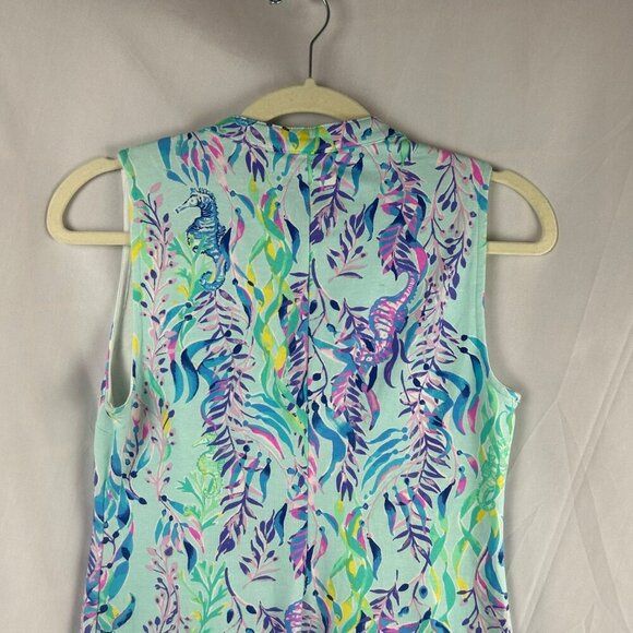 Lilly Pulitzer Sherryn Shift Dress Women XS Blue Oasis Tint Swim Shady Seahorse - Picture 7 of 9